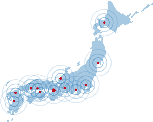 配達エリア（関西、中国、四国、九州、全国対応可能）